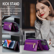 Lade das Bild in den Galerie-Viewer, Casekis Glitter Cardholer Magnetic Phone Case for iPhone 14 Plus