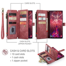 Lade das Bild in den Galerie-Viewer, Casekis Leather Zipper Phone Case Red
