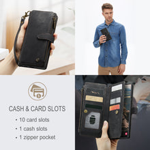 Lade das Bild in den Galerie-Viewer, Casekis Leather Zipper Phone Case Black