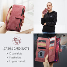 Lade das Bild in den Galerie-Viewer, Casekis Leather Zipper Phone Case Red