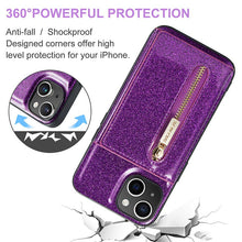 Lade das Bild in den Galerie-Viewer, Casekis Glitter Cardholer Magnetic Phone Case for iPhone 14 Plus