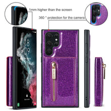 Lade das Bild in den Galerie-Viewer, Casekis Glitter Cardholer Magnetic Phone Case for Galaxy S23 Ultra 5G