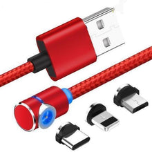 Lade das Bild in den Galerie-Viewer, 3 in 1 360° Magnetic Charging Cable for Huawei iPhone Samsung - Casekis