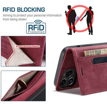 Lade das Bild in den Galerie-Viewer, Casekis Retro RFID Wallet Phone Case Red