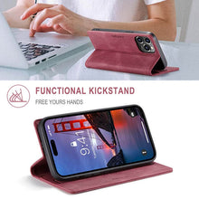 Lade das Bild in den Galerie-Viewer, Casekis Retro RFID Wallet Phone Case Red
