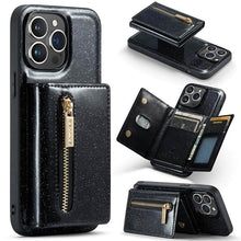 Load image into Gallery viewer, Casekis Glitter Cardholer Magnetic Phone Case Black