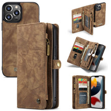 Lade das Bild in den Galerie-Viewer, Casekis Zipper Wallet PU Leather Case Brown