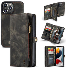 Lade das Bild in den Galerie-Viewer, Casekis Zipper Wallet PU Leather Case Black