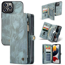Lade das Bild in den Galerie-Viewer, Casekis Zipper Wallet PU Leather Case Blue