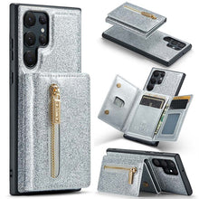 Lade das Bild in den Galerie-Viewer, Casekis Glitter Cardholer Magnetic Phone Case for Galaxy S23 Ultra 5G