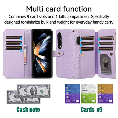 Casekis Crossbody Cardholder Phone Case For Galaxy Z Fold 4 Purple