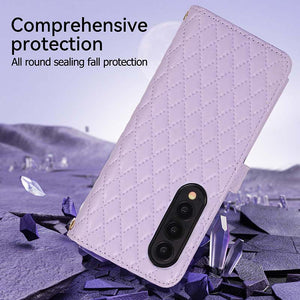 Casekis Crossbody Cardholder Phone Case For Galaxy Z Fold 4 Purple