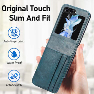 Casekis Folding Multi-card Leather Case for Galaxy Z Flip 5 5G