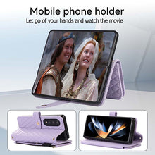 Load image into Gallery viewer, Casekis Crossbody Cardholder Phone Case For Galaxy Z Fold 4 Purple
