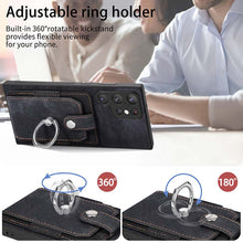 Load image into Gallery viewer, Casekis Ring Cardholder Portable Phone Case Black
