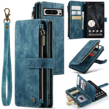 Load image into Gallery viewer, Casekis Leather Zipper Phone Case Blue
