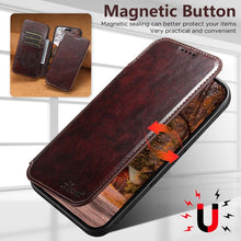 Load image into Gallery viewer, Casekis Leather Wallet MagSafe Phone Case Brown
