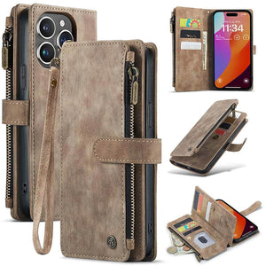 Casekis Leather Zipper Phone Case Brown