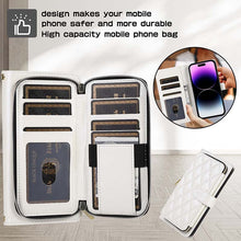 Load image into Gallery viewer, Casekis Fashion 10-card Leather Crossbody Phone Case White
