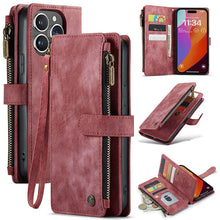Load image into Gallery viewer, Casekis Leather Zipper Phone Case Red
