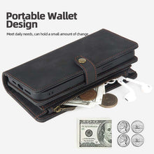 Load image into Gallery viewer, Casekis Zipper 11 Card Slots Wallet Phone Case Black
