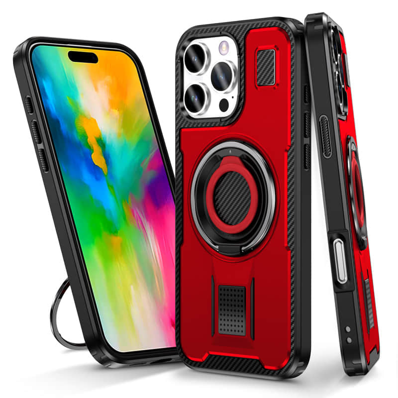 Casekis Rotating Stand Shockproof Phone Case Red