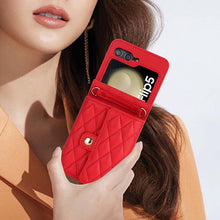 Load image into Gallery viewer, Casekis Crossbody Cardholder Phone Case For Galaxy Z Flip 5 Red
