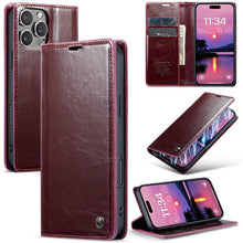 Load image into Gallery viewer, CASEKIS Luxury Flip Leather Phone Case Red
