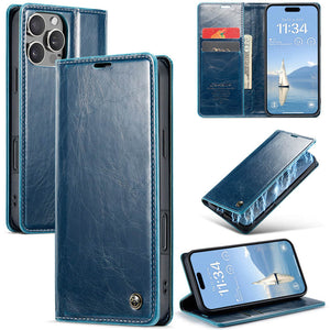 CASEKIS Luxury Flip Leather Phone Case Blue