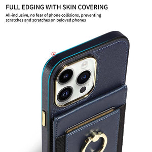 Casekis Ring Stand RFID Card Holder Phone Case Blue