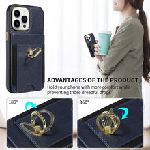 Load image into Gallery viewer, Casekis Ring Stand RFID Card Holder Phone Case Blue
