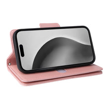 Load image into Gallery viewer, Casekis Studded Zip Leather Wallet Wristlet Phone Case Rose Gold
