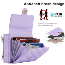 Load image into Gallery viewer, Casekis Crossbody Cardholder Phone Case For Galaxy Z Flip 5 Purple
