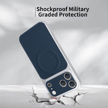 Lade das Bild in den Galerie-Viewer, Casekis Magnetic Shockproof Leather Phone Case Dark Blue
