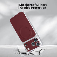 Lade das Bild in den Galerie-Viewer, Casekis Magnetic Shockproof Leather Phone Case Claret
