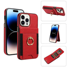 Load image into Gallery viewer, Casekis Ring Stand RFID Card Holder Phone Case Red
