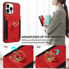 Load image into Gallery viewer, Casekis Ring Stand RFID Card Holder Phone Case Red
