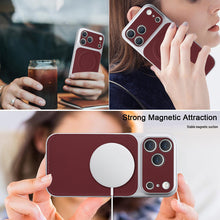Lade das Bild in den Galerie-Viewer, Casekis Magnetic Shockproof Leather Phone Case Claret
