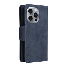 Load image into Gallery viewer, Casekis Studded Zip Leather Wallet Wristlet Phone Case Blue
