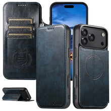 Load image into Gallery viewer, Casekis Leather Wallet MagSafe Phone Case Blue
