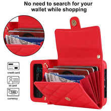 Load image into Gallery viewer, Casekis Crossbody Cardholder Phone Case For Galaxy Z Flip 4 Red
