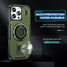 Load image into Gallery viewer, Casekis Rotating Stand Shockproof Phone Case Green
