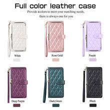Load image into Gallery viewer, Casekis Fashion 10-card Leather Crossbody Phone Case Dark Purple
