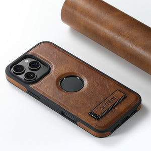 Casekis MagSafe Leather Stand Phone Case Brown