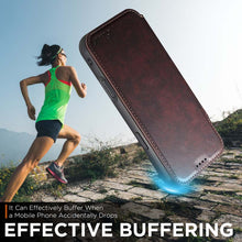 Load image into Gallery viewer, Casekis Leather Wallet MagSafe Phone Case Brown
