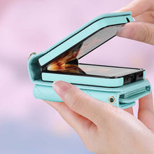Load image into Gallery viewer, Casekis Crossbody Cardholder Phone Case For Galaxy Z Flip 4 Green
