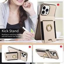 Load image into Gallery viewer, Casekis Ring Stand RFID Card Holder Phone Case Beige
