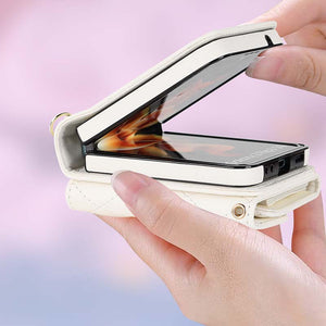Casekis Crossbody Cardholder Phone Case For Galaxy Z Flip 4 White