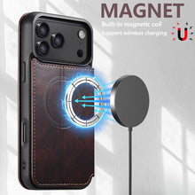 Load image into Gallery viewer, Casekis Leather Wallet MagSafe Phone Case Brown
