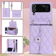 Load image into Gallery viewer, Casekis Crossbody Cardholder Phone Case For Galaxy Z Flip 4 Purple

